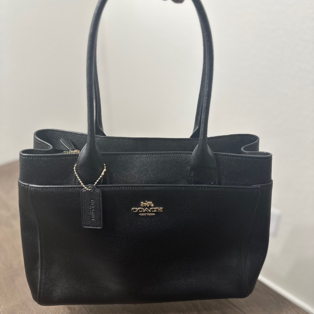 Coach Black Tote with Gold Hardware